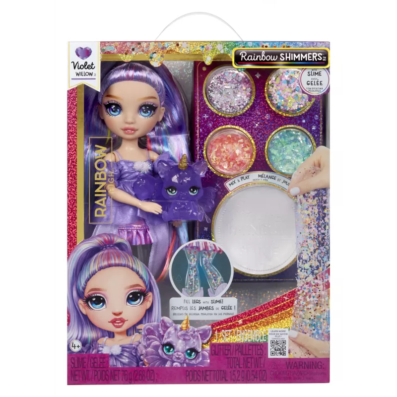 Rainbow High Rainbow Shimmers su Slime mados lėlė - Violetinė (violetinė)