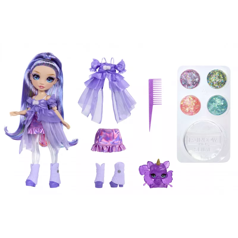 Rainbow High Rainbow Shimmers su Slime mados lėlė - Violetinė (violetinė)