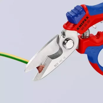 Knipex 95 05 20 SB replės, nerūdijančio plieno ašmenys, plastikinė rankena, mėlyna/raudona