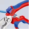Knipex 95 05 20 SB replės, nerūdijančio plieno ašmenys, plastikinė rankena, mėlyna/raudona
