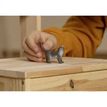 Schleich Britų trumpaplaukė katė modelis 13973, rudai pilka, nuo 3 metų