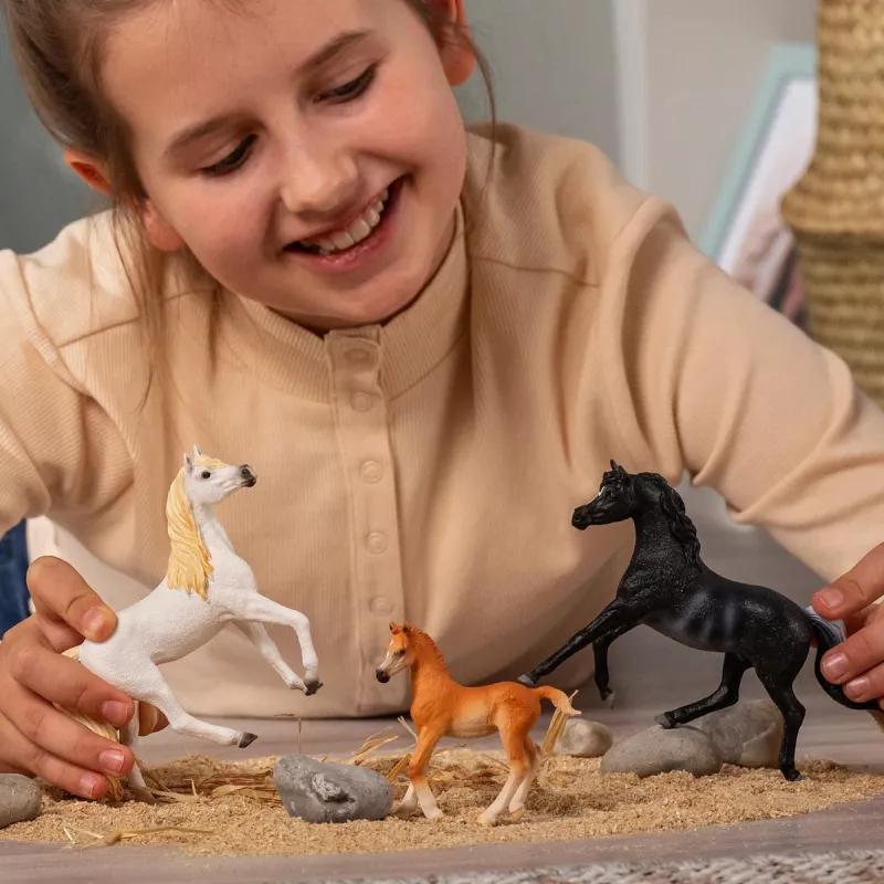 schleich HORSE CLUB Arabų eržilas, 5 m., Žirgai, Juoda, Pilka, Balta, Plastikas