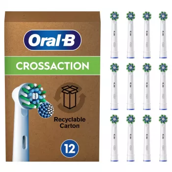 Oral-B CrossAction dantų šepetėlio galvutės, 12 vnt., Baltos