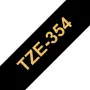 Lipnių etikečių juosta Brother TZe354 24 mm auksiniai rašmenys juodame fone