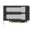 Icy Dock ExpressSlot Elite MB842M5P-B adapteris su 2 išimamais M.2 NVMe SSD skyriais, PCIe 5.0 x8