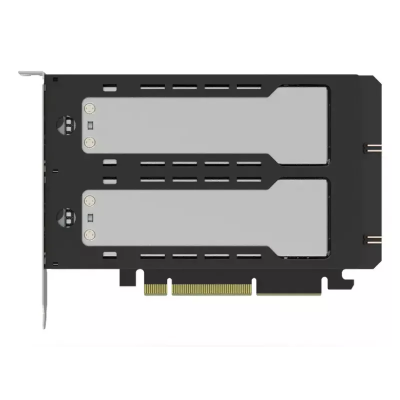Icy Dock ExpressSlot Elite MB842M5P-B adapteris su 2 išimamais M.2 NVMe SSD skyriais, PCIe 5.0 x8
