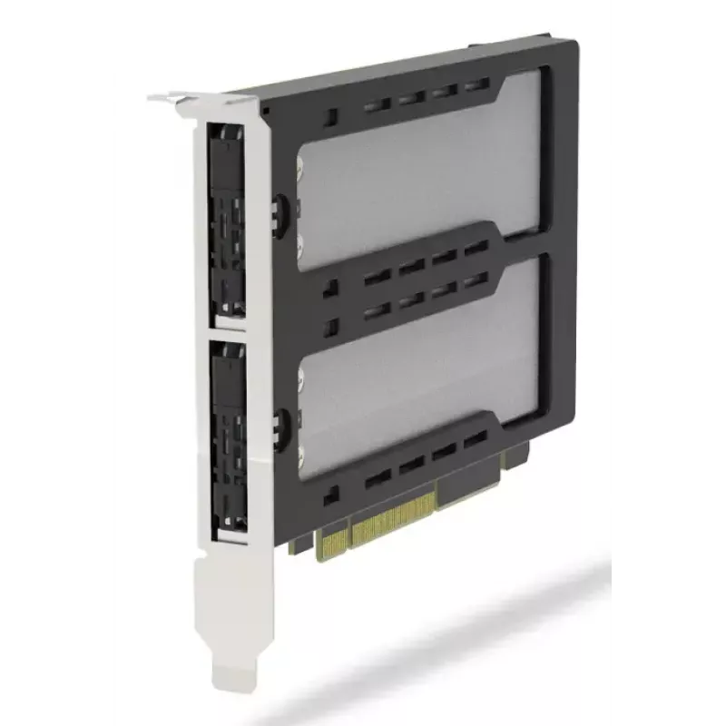 Icy Dock ExpressSlot Elite MB842M5P-B adapteris su 2 išimamais M.2 NVMe SSD skyriais, PCIe 5.0 x8