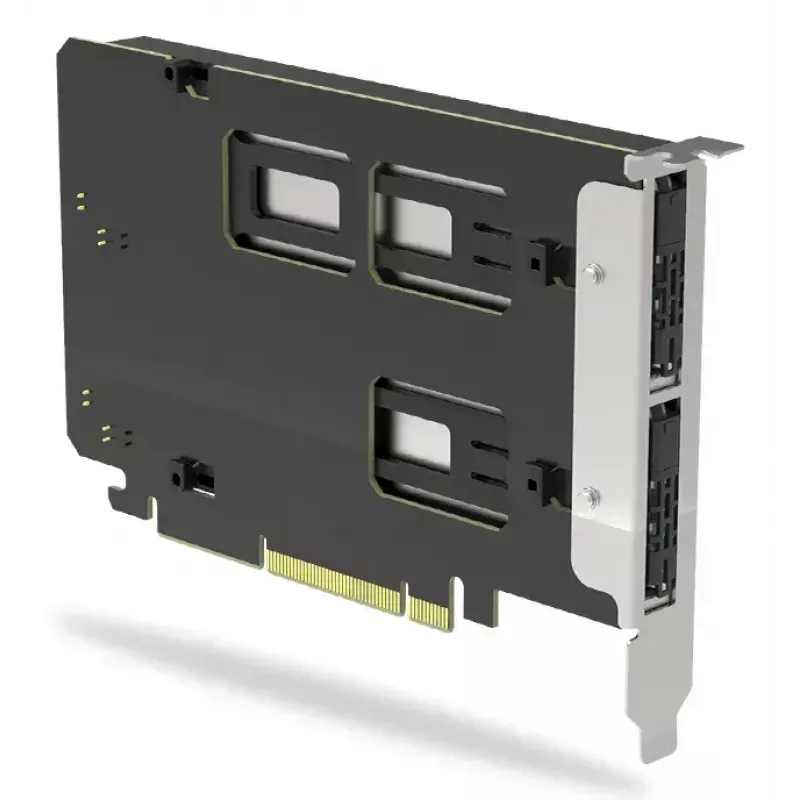 Icy Dock ExpressSlot Elite MB842M5P-B adapteris su 2 išimamais M.2 NVMe SSD skyriais, PCIe 5.0 x8