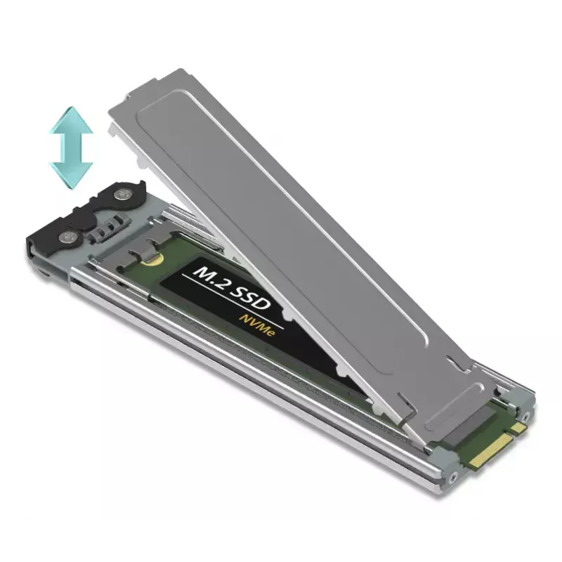 Icy Dock ExpressSlot Elite MB842M5P-B adapteris su 2 išimamais M.2 NVMe SSD skyriais, PCIe 5.0 x8