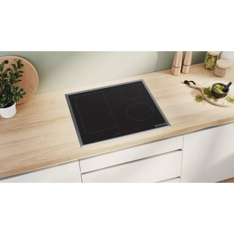 Bosch Serie 6 PVS64RHB1E indukcinė kaitlentė, juoda, įmontuojama, 60 cm, 4 zonos