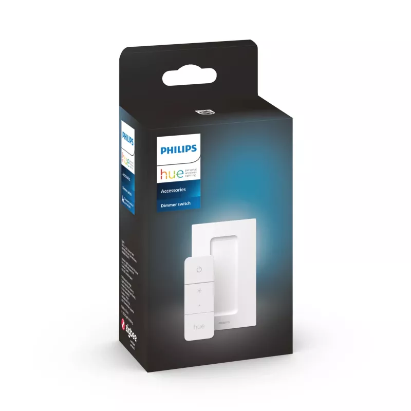Philips Dimmer Switch (naujausias modelis), reguliatorius ir jungiklis, IEEE 802.15.4, IP20, išorinis, mygtukai, balta