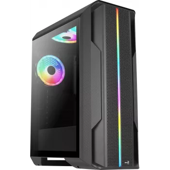 Aerocool SPLINTER DUO ATX žaidimų korpusas su 3x ARGB 12cm ventiliatoriais ir priekiniu tinkleliu