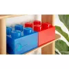 Dėžutė saugojimui Room Copenhagen LEGO Storage Brick 4 Top Lid Glitter — mėlyna/skaidri
