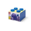 Dėžutė saugojimui Room Copenhagen LEGO Storage Brick 4 Top Lid Glitter — mėlyna/skaidri