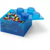 Dėžutė saugojimui Room Copenhagen LEGO Storage Brick 4 Top Lid Glitter — mėlyna/skaidri