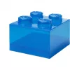 Dėžutė saugojimui Room Copenhagen LEGO Storage Brick 4 Top Lid Glitter — mėlyna/skaidri