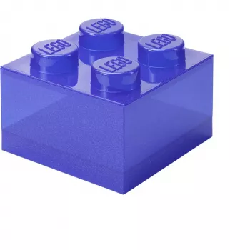 Laikymo dėžė Room Copenhagen LEGO Storage Brick 4 Top Lid Glitter — violetinė/skaidri
