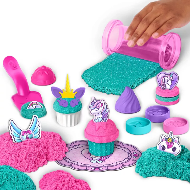 Kinetic Sand Shimmer Unicorn Bake Shoppe Playset 16oz – Jutiklinis smėlis vaikams nuo 3 metų