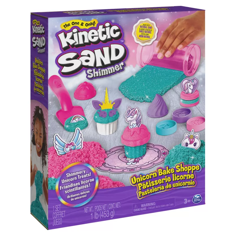 Kinetic Sand Shimmer Unicorn Bake Shoppe Playset 16oz – Jutiklinis smėlis vaikams nuo 3 metų