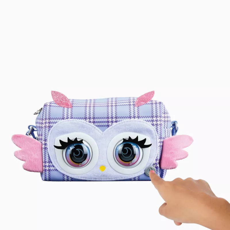 Purse Pets Print Perfect Hoot Couture Pelėda – interaktyvus žaislas-rankinė su garsais ir reakcijomis
