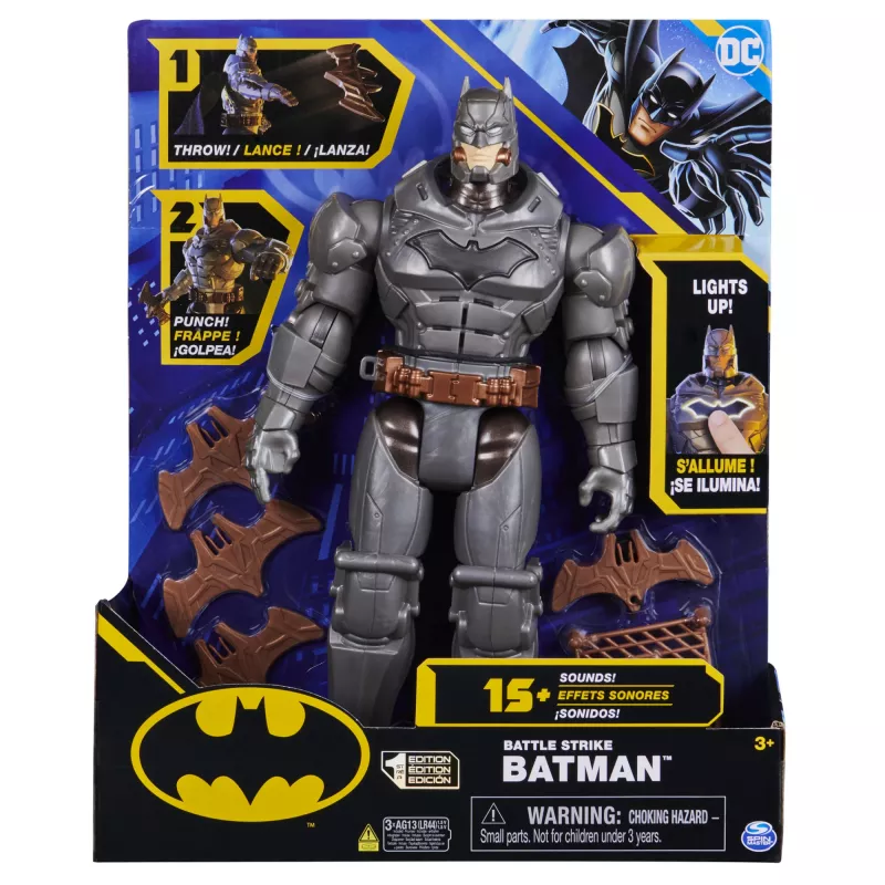 DC Comics Battle Strike Batman 30 cm veiksmo figūrėlė su 5 priedais ir garsais
