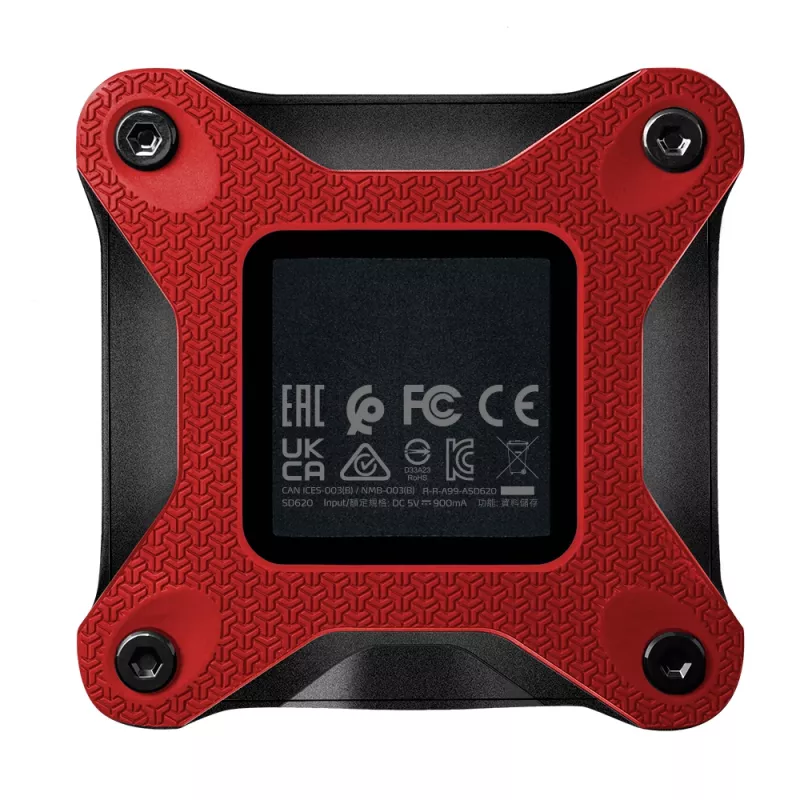 Išorinis SSD ADATA SD620 512 GB, USB 3.2 Gen 2 Micro-USB B, raudonas, silikoninis korpusas