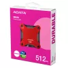 Išorinis SSD ADATA SD620 512 GB, USB 3.2 Gen 2 Micro-USB B, raudonas, silikoninis korpusas