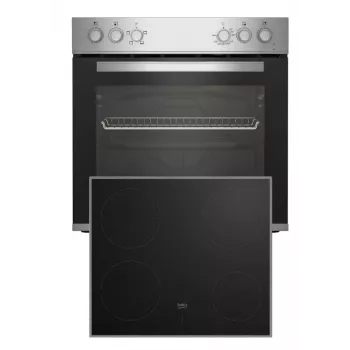 Beko BBUC12020X kepimo komplektas su keramine kaitlente ir elektrine orkaite