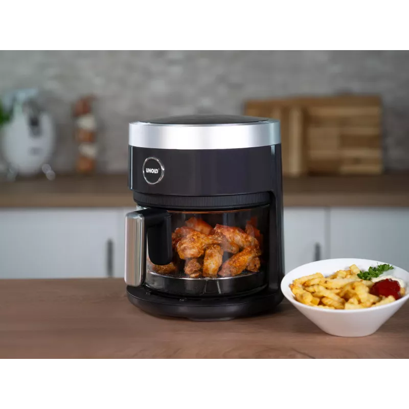 Unold 58695 Karšto oro gruzdintuvė, stiklinė, 3.5 L, 1200 W, juoda
