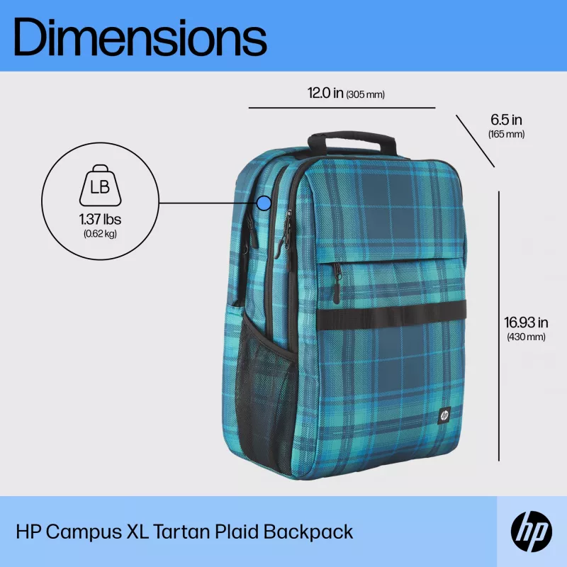 HP Campus XL Tartan Plaid kuprinė