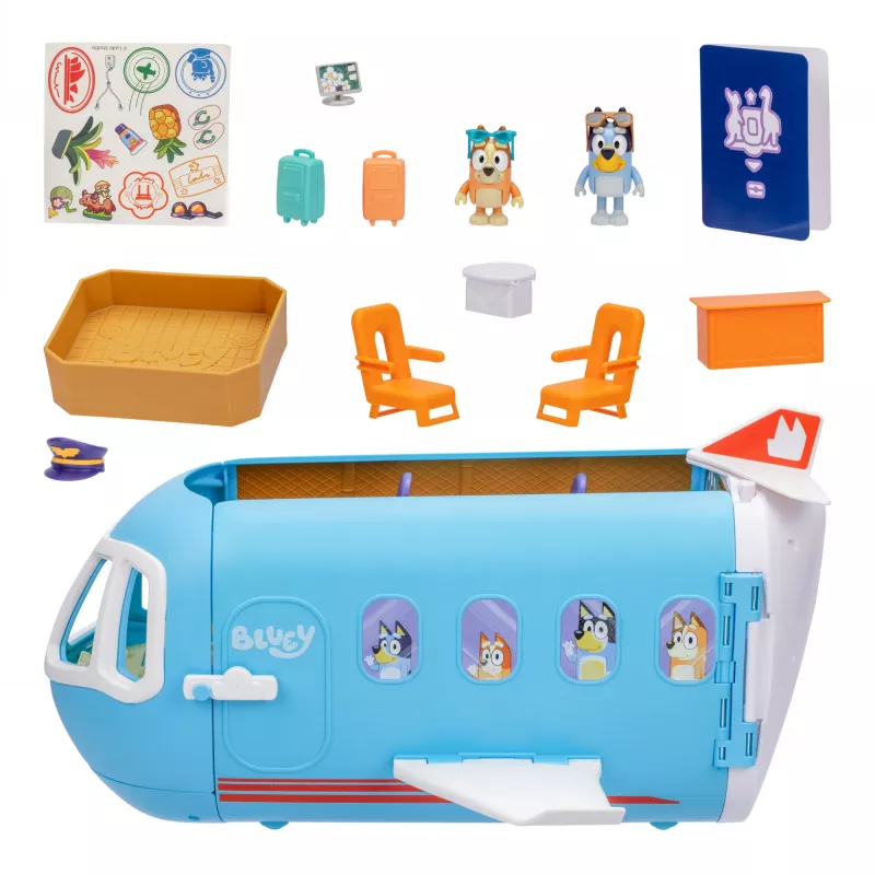 Oro uosto ir lėktuvo Moose Toys Bluey 3 viename lėktuvo žaidimų rinkinys įvairiaspalvis