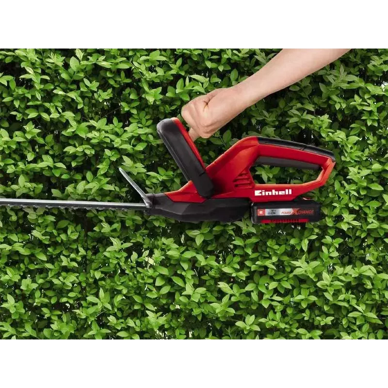 Einhell GE-CH 1846 Li Kit gyvatvorių žirklės su akumuliatoriumi, 18 V, 2,0 Ah ličio jonų baterija, dvigubas peilis, 52 cm pjovimo ilgis, raudonos/juodos