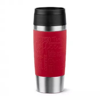 EMSA Travel Mug Classic N2020400 termosas puodelis 360 ml, juodas, raudonas, nerūdijantis plienas