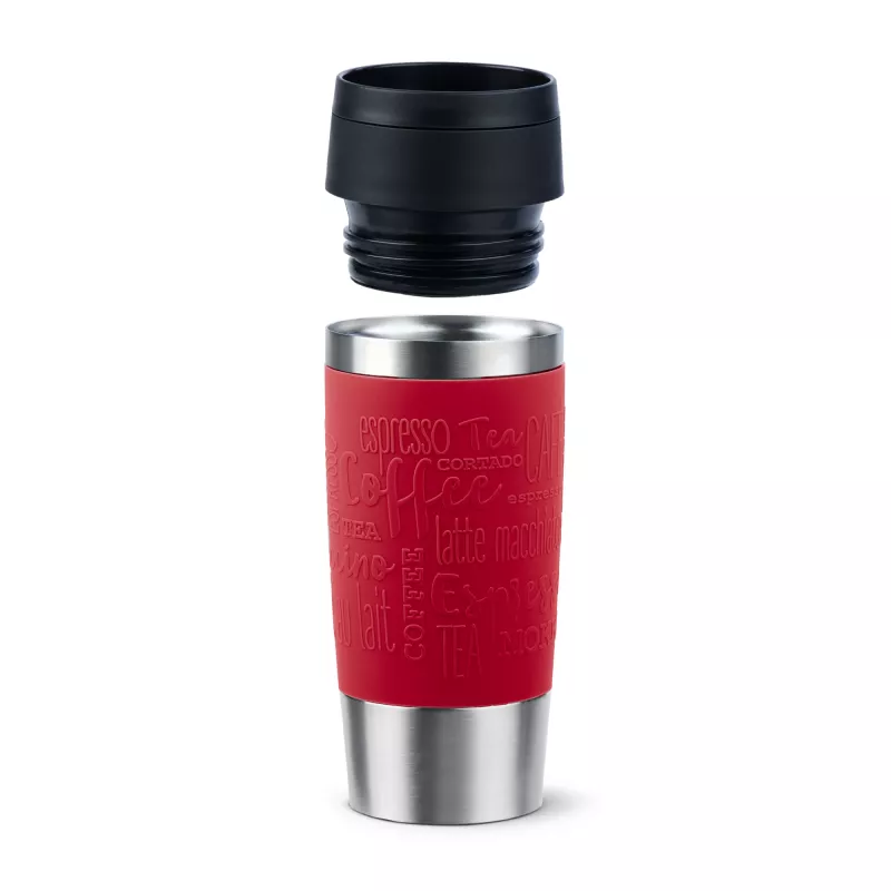 EMSA Travel Mug Classic N2020400 termosas puodelis 360 ml, juodas, raudonas, nerūdijantis plienas