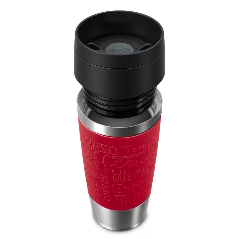 EMSA Travel Mug Classic N2020400 termosas puodelis 360 ml, juodas, raudonas, nerūdijantis plienas