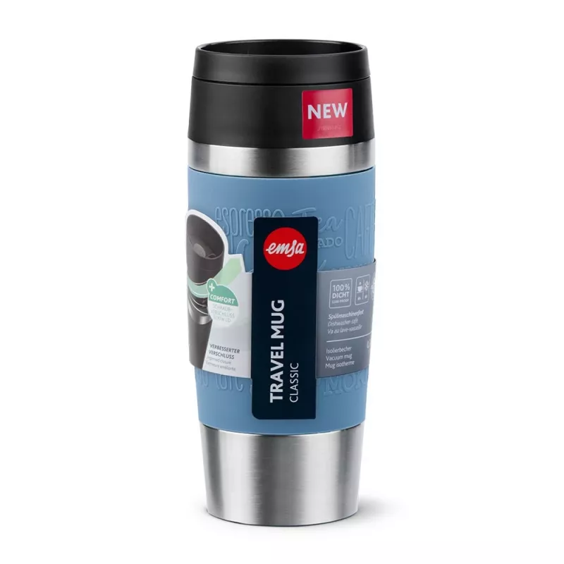 EMSA Travel Mug Classic 360 ml termopuodelis, mėlynas, nerūdijantis plienas