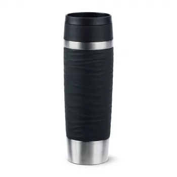 EMSA Travel Mug Waves Grande 500 ml juoda, nerūdijantis plienas