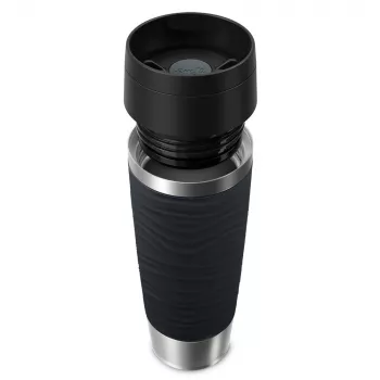 EMSA Travel Mug Waves Grande 500 ml juoda, nerūdijantis plienas