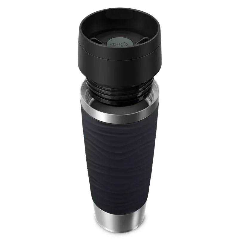 EMSA Travel Mug Waves Grande 500 ml juoda, nerūdijantis plienas