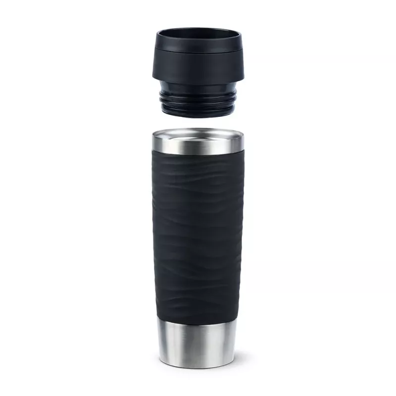 EMSA Travel Mug Waves Grande 500 ml juoda, nerūdijantis plienas