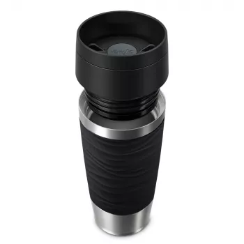 EMSA Travel Mug Waves 360 ml juodas nerūdijančio plieno kelioninis puodelis