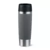 Termopuodis EMSA Classic Grande 500 ml pilkas – nerūdijantis plienas, silikoninis dangtelis, polipropileno dangtelis, Ø 8,3 cm × 240 mm