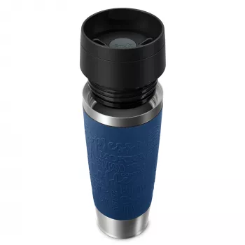 Kelioninis puodelis EMSA Travel Mug Classic N2022100, 500 ml, nerūdijantis plienas, juoda/mėlyna