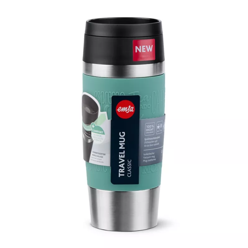 EMSA Travel Mug Classic 360 ml kelioninis puodelis, mėlynas, nerūdijantis plienas