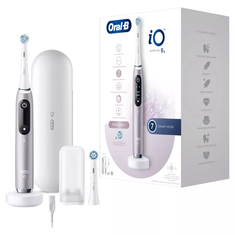 Oral-B iO Series 9n suaugusiųjų sukamoji-osciliuojanti dantų šepetėlis rožinis