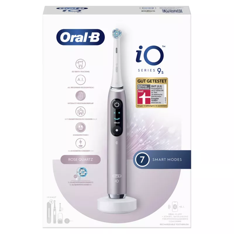 Oral-B iO Series 9n suaugusiųjų sukamoji-osciliuojanti dantų šepetėlis rožinis
