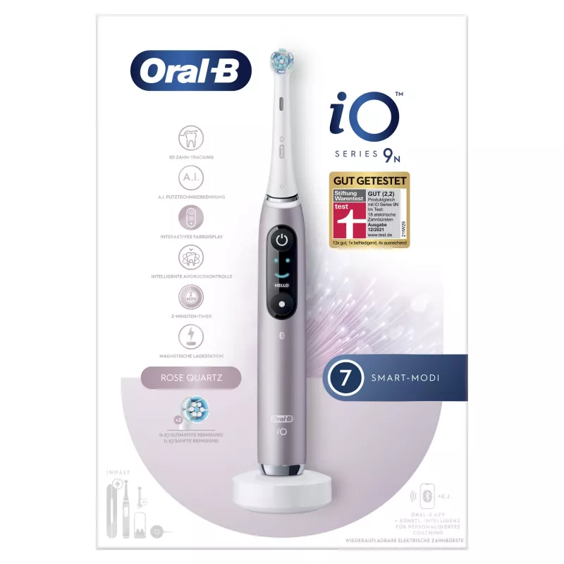Oral-B iO Series 9n suaugusiųjų sukamoji-osciliuojanti dantų šepetėlis rožinis