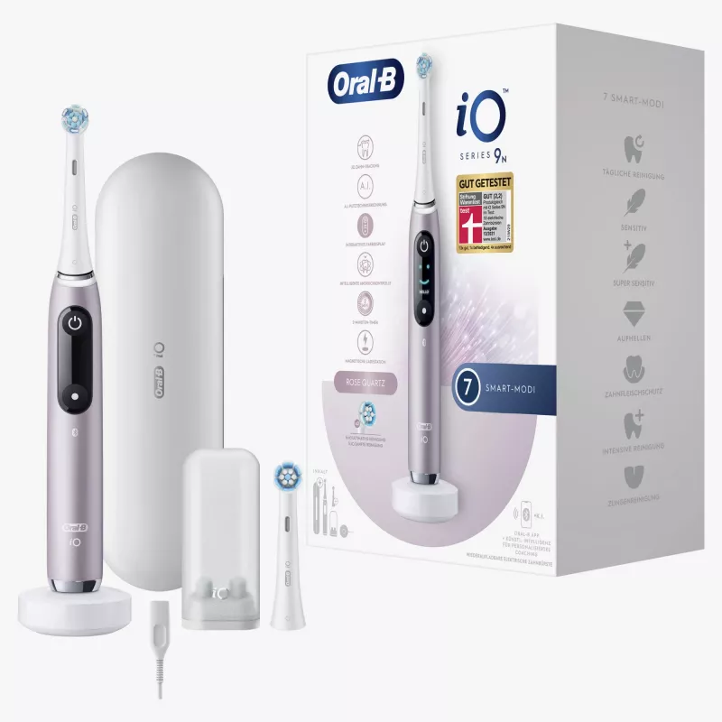 Oral-B iO Series 9n suaugusiųjų sukamoji-osciliuojanti dantų šepetėlis rožinis