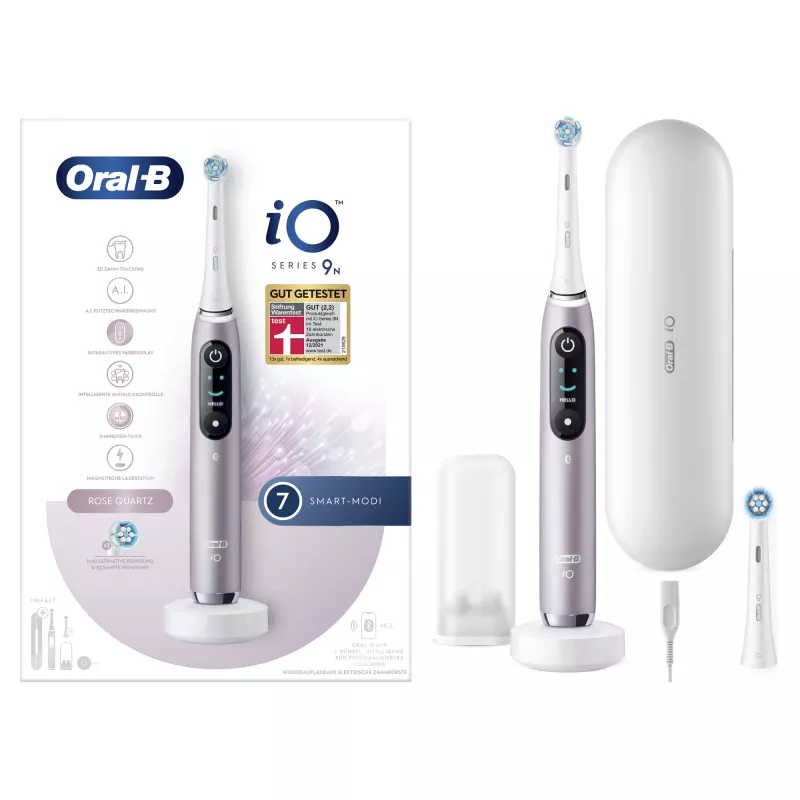 Oral-B iO Series 9n suaugusiųjų sukamoji-osciliuojanti dantų šepetėlis rožinis