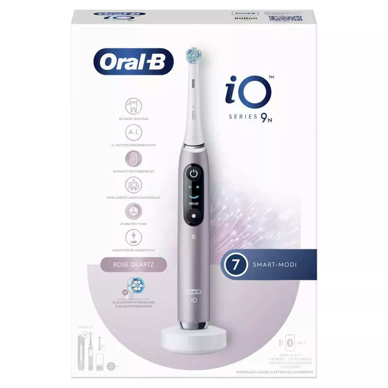Oral-B iO Series 9n suaugusiųjų sukamoji-osciliuojanti dantų šepetėlis rožinis